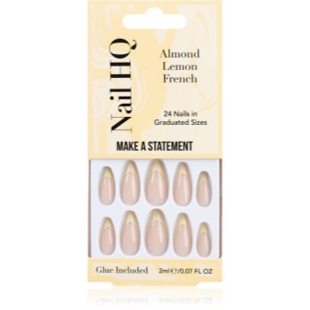 Nail HQ Almond Lemon French unghii artificiale cu lipici